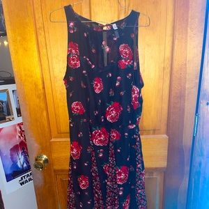 Black and Red Rose Dress